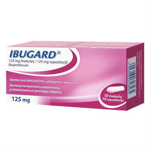 Ibugard ibuprofenas žvakučių forma